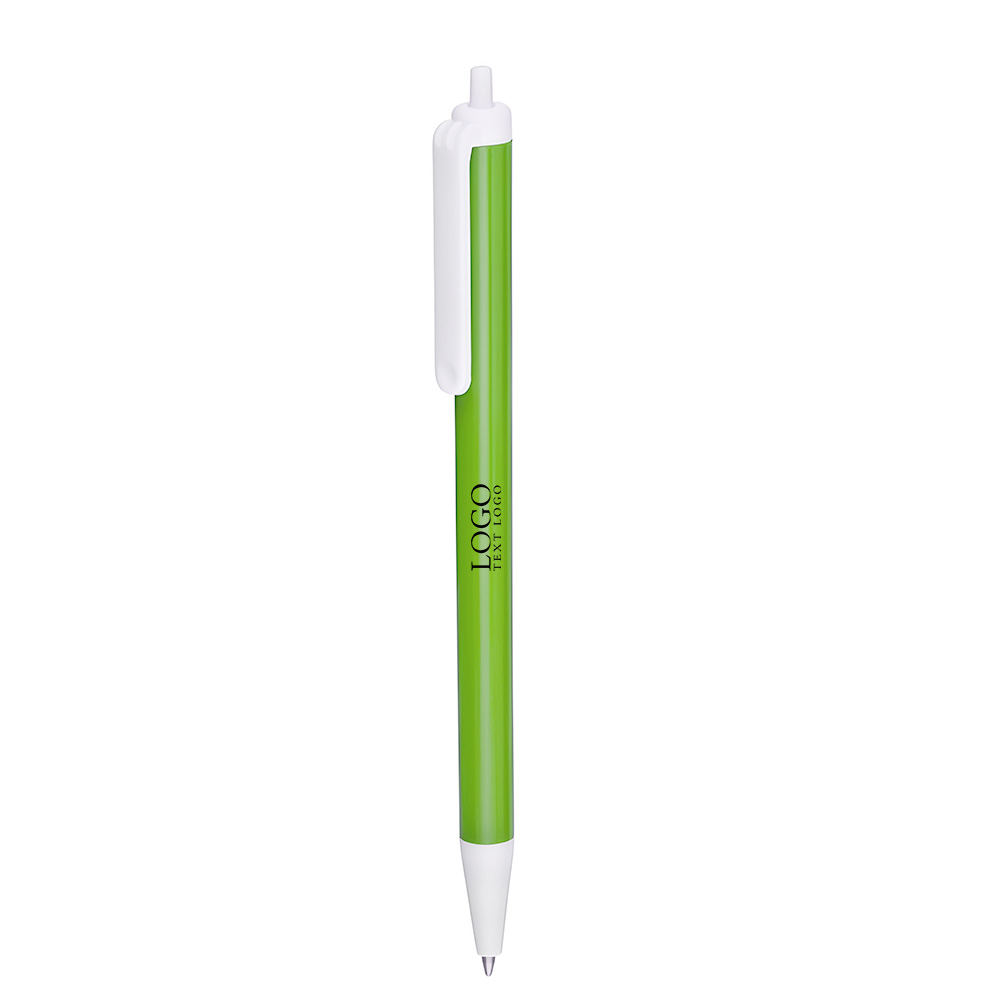 Advantage Retractable Pen Lime Green With Logo