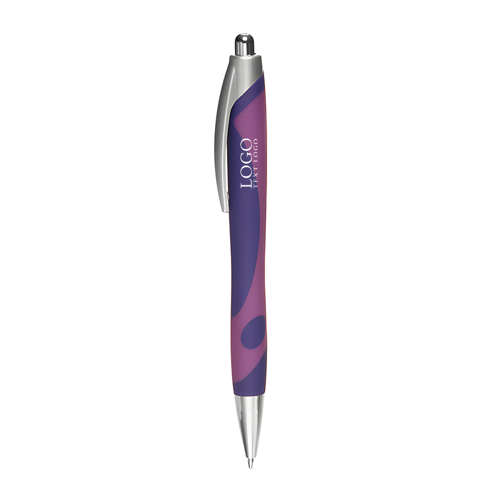 Pens with Groovy Design Purple With Logo
