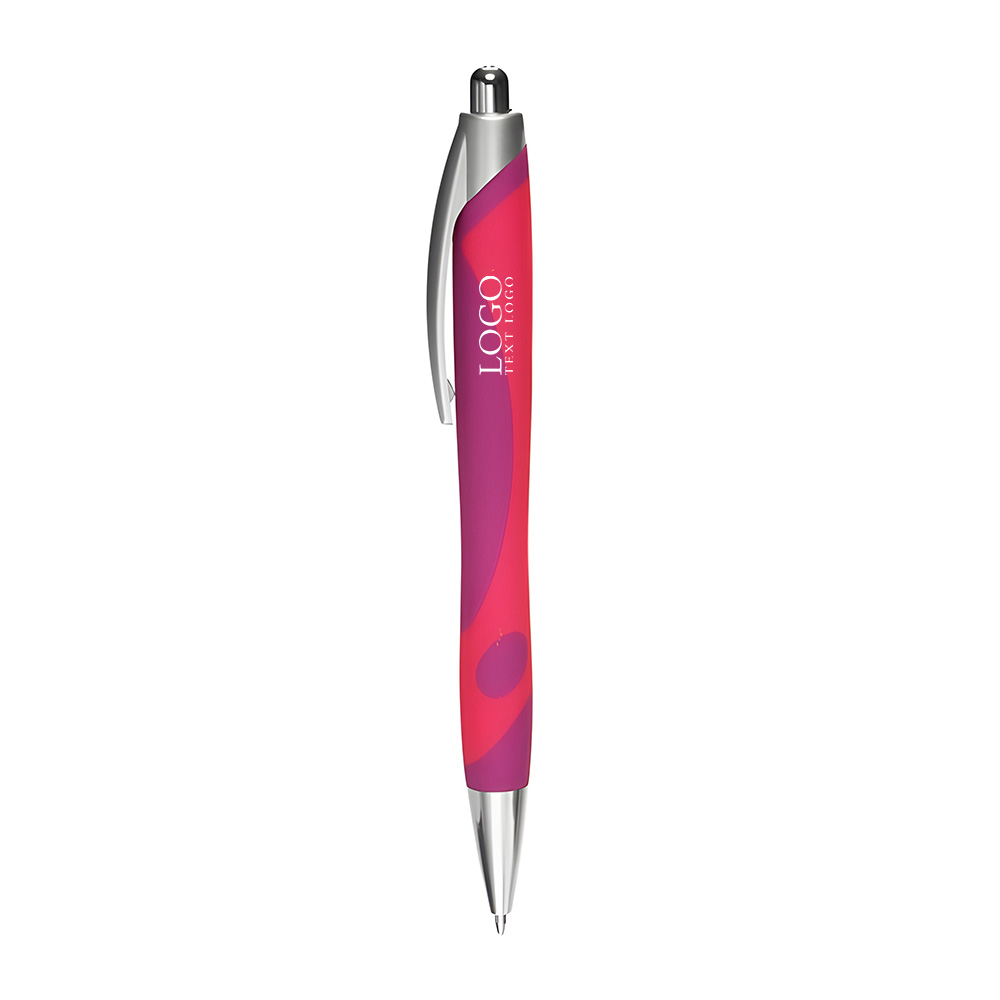Pens with Groovy Design Red With Logo