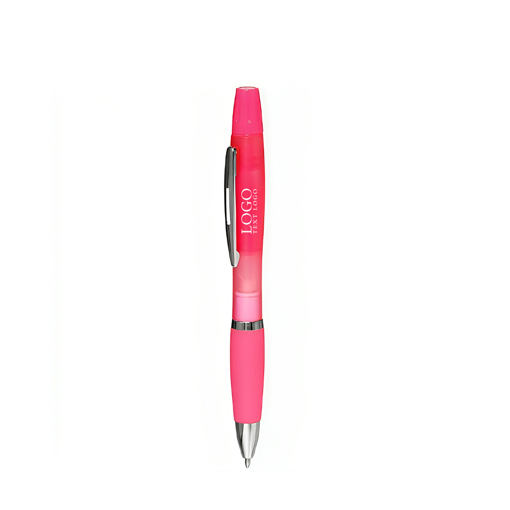 Two in one Highlighter Pen pink With Logo