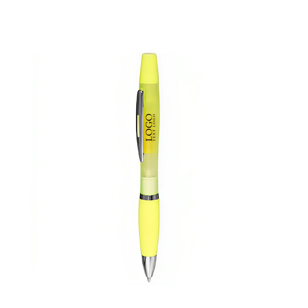 Two in one Highlighter Pen yellow With Logo