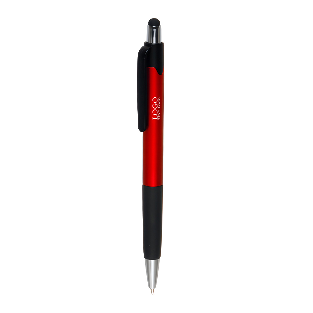 Plastic Pen met Touchscreen Stylus Rood Met Logo