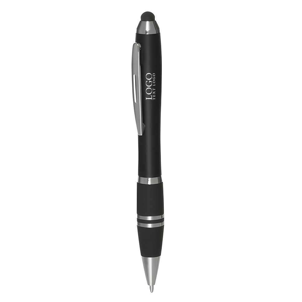 Stylus Grip Ballpoint Pens Black With Logo
