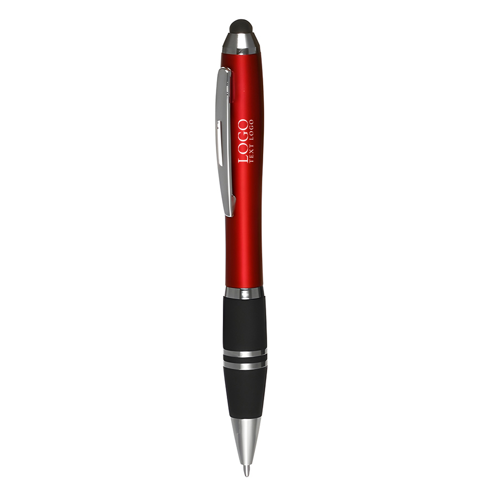 Stylus Grip Ballpoint Pens Red With Logo