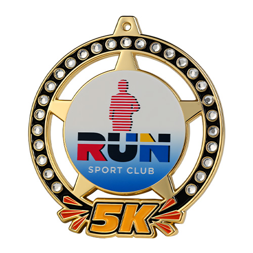 5K Medal with Rhinestones