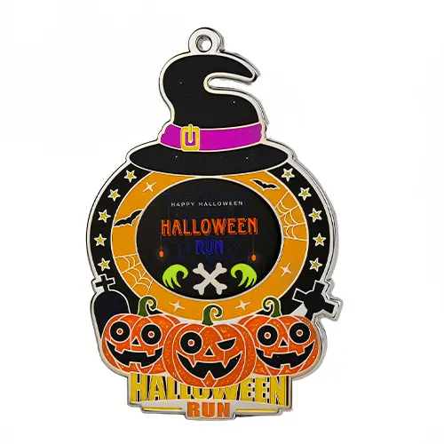 Custom Halloween Run Glitter Medal Custom Halloween Run Glitter Medal