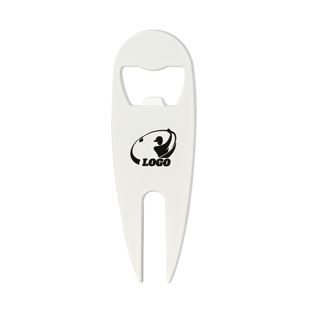 Divot Repair Fixer Bottle Opener White with Logo Divot Repair Fixer Bottle Opener White with Logo