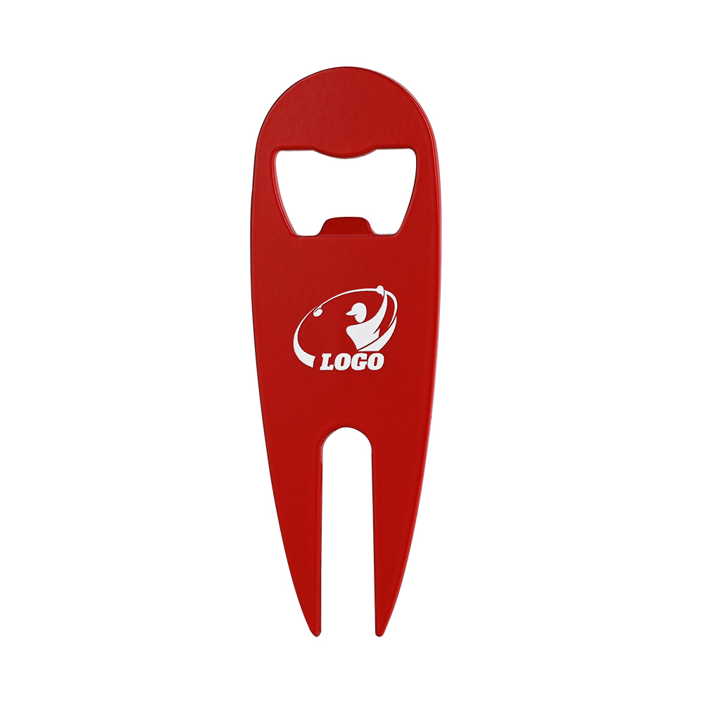 Divot Repair Fixer Bottle Opener Red with Logo Divot Repair Fixer Bottle Opener Red with Logo