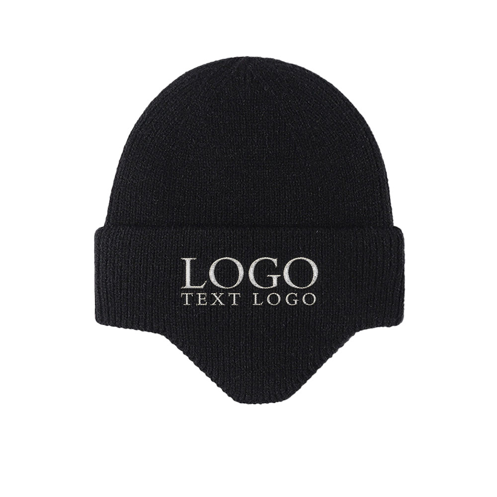 Ear Protection Beanie Black with Logo