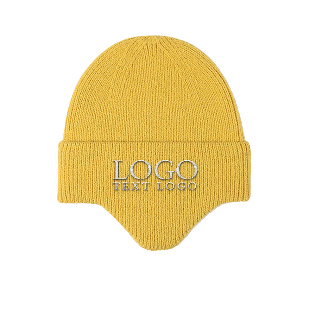 Ear Protection Beanie Yellow with Logo