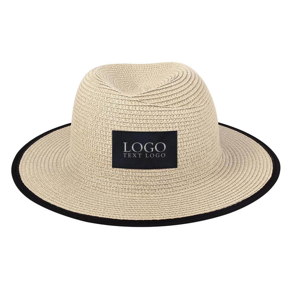 Cowboy Straw Hat Beige with Logo