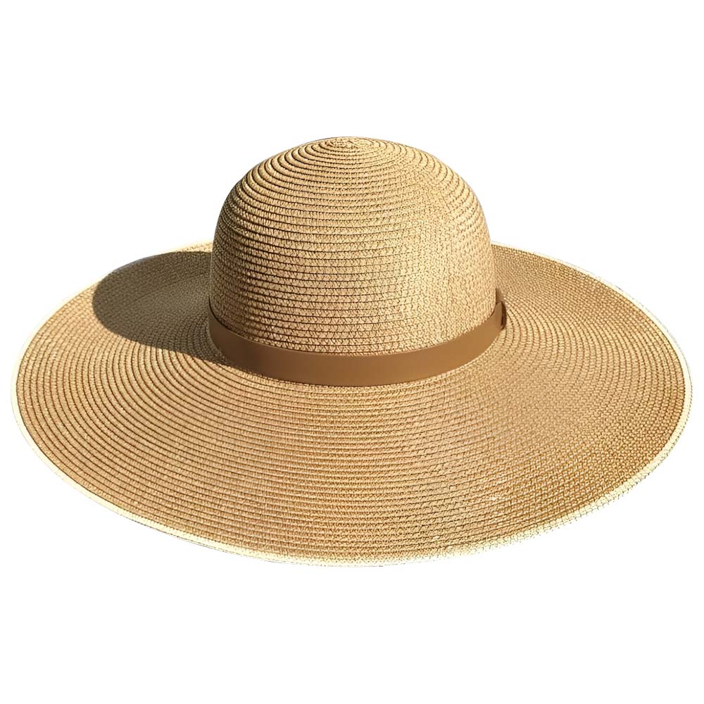 Leather Band Straw Hat Camel