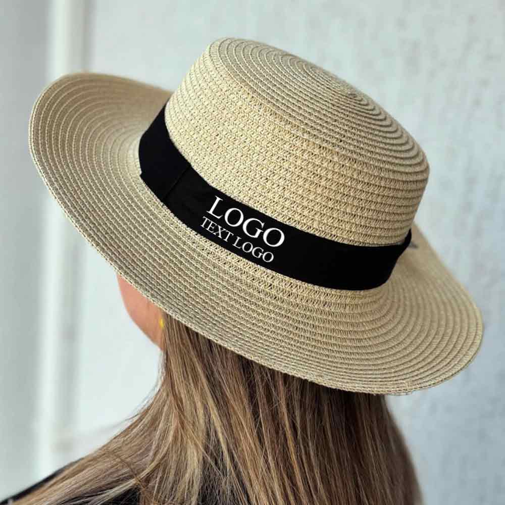 Personalized Gold Thread Straw Sun Hat