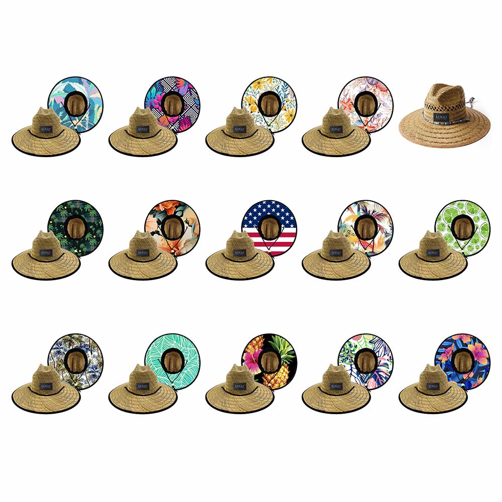 Printed Patch Wide Brim Straw Hat Combination Chart