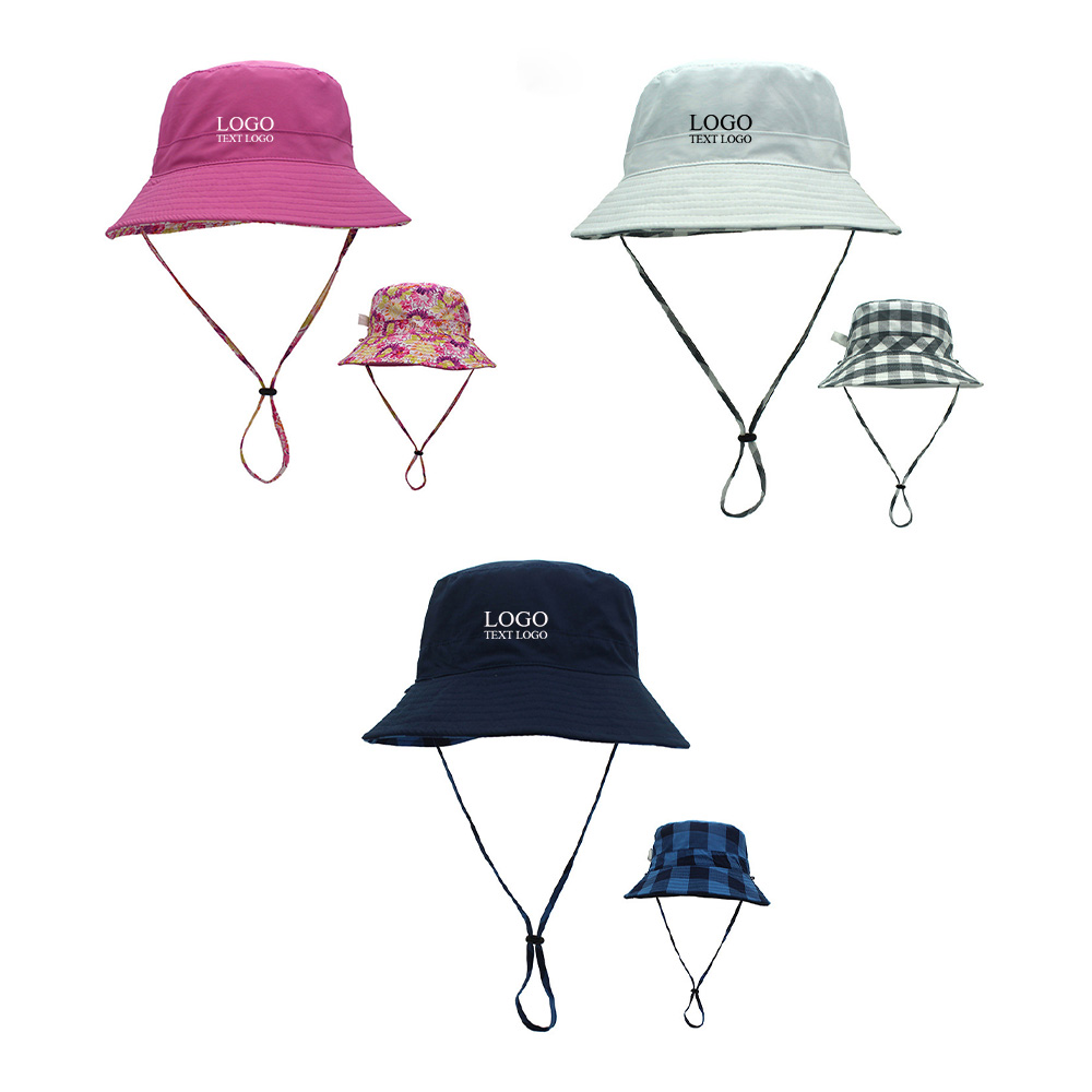 Cotton Double-sided Parent - Child Customized Bucket Hats Combination Chart