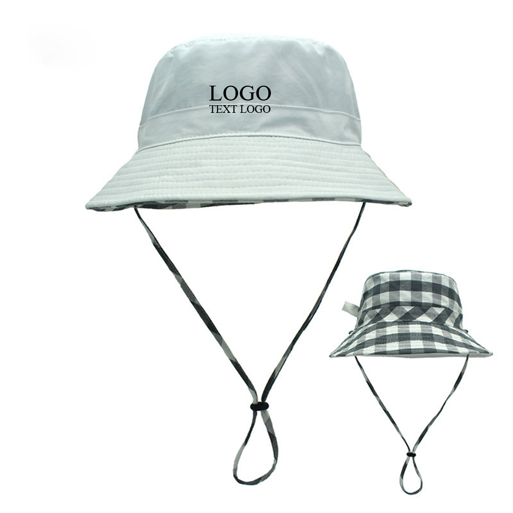 Cotton Double-sided Parent - Child Customized Bucket Hats White with logo