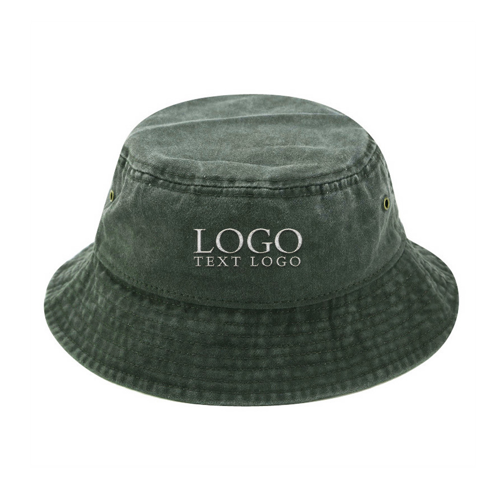 Custom Embroidered Vintage Sun Hats Army Green with logo