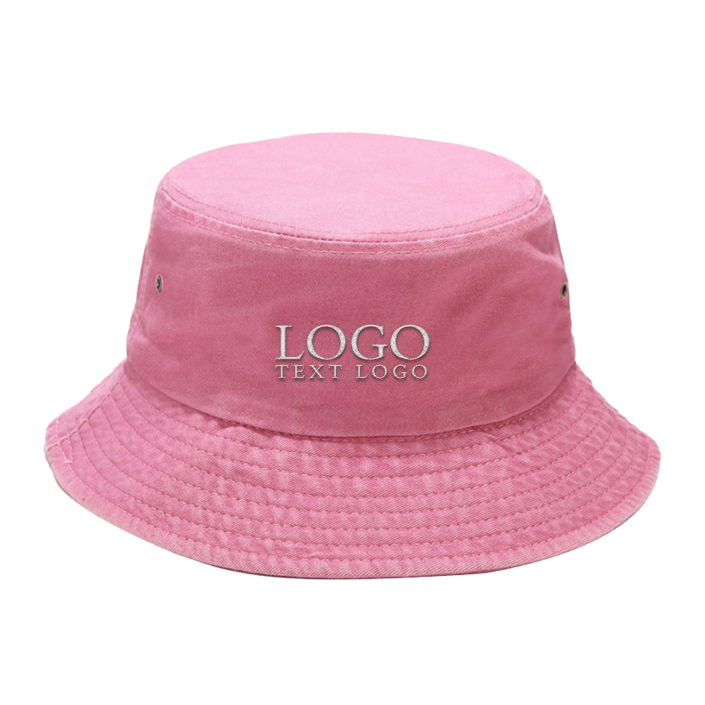 Custom Embroidered Vintage Sun Hats Pink with logo
