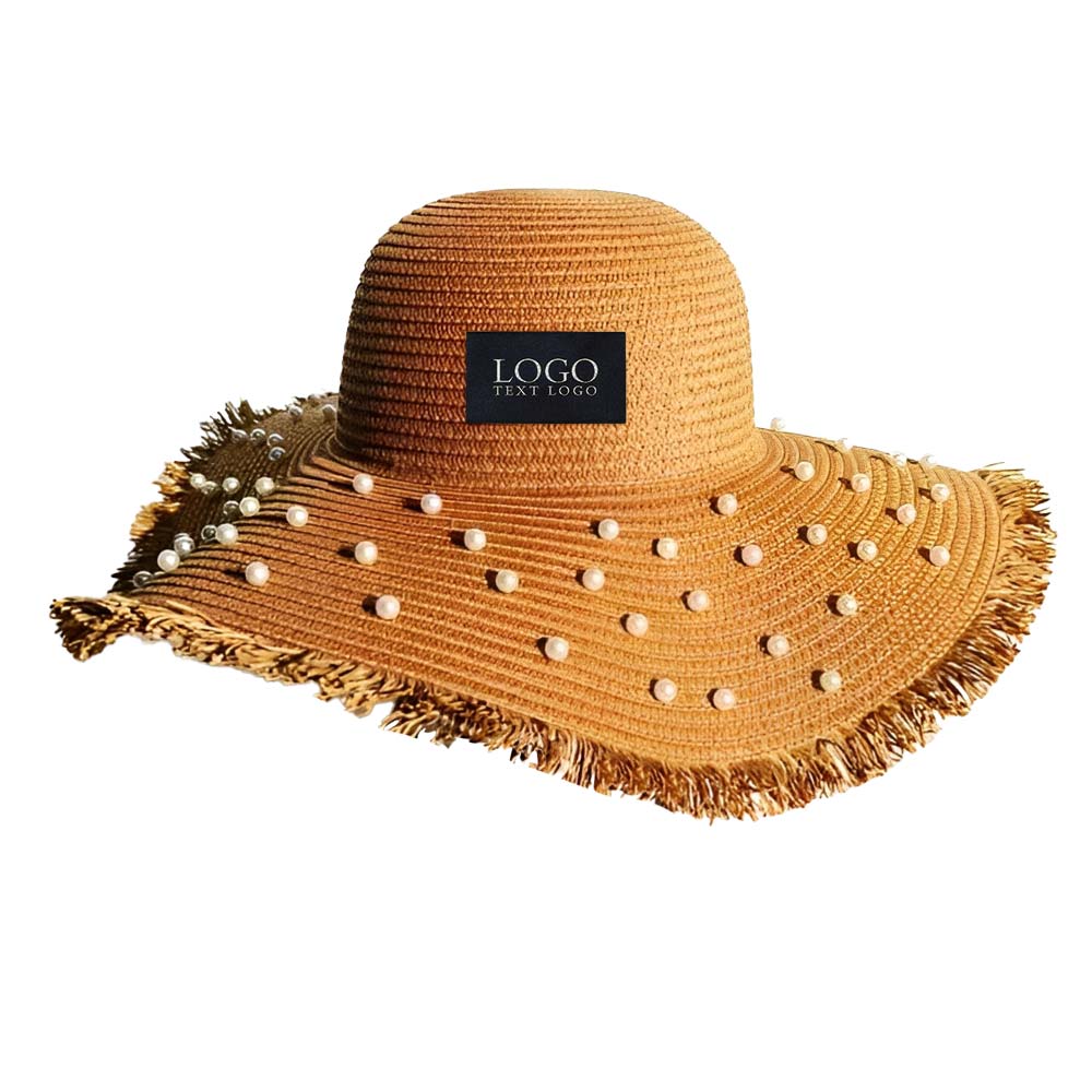 Pearl Straw Hat Camel with Logo