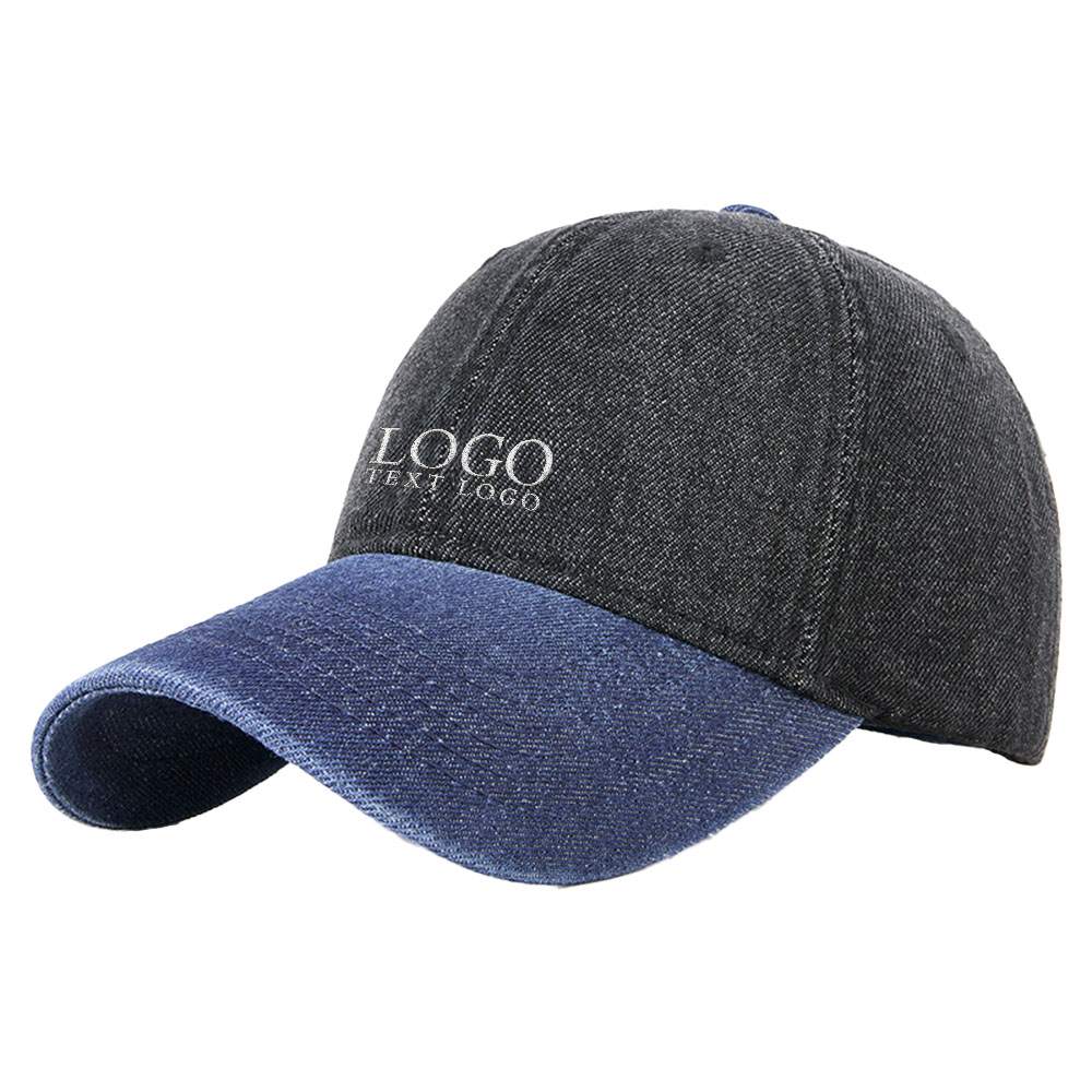 Distressed Vintage Baseball Hat Black with Logo