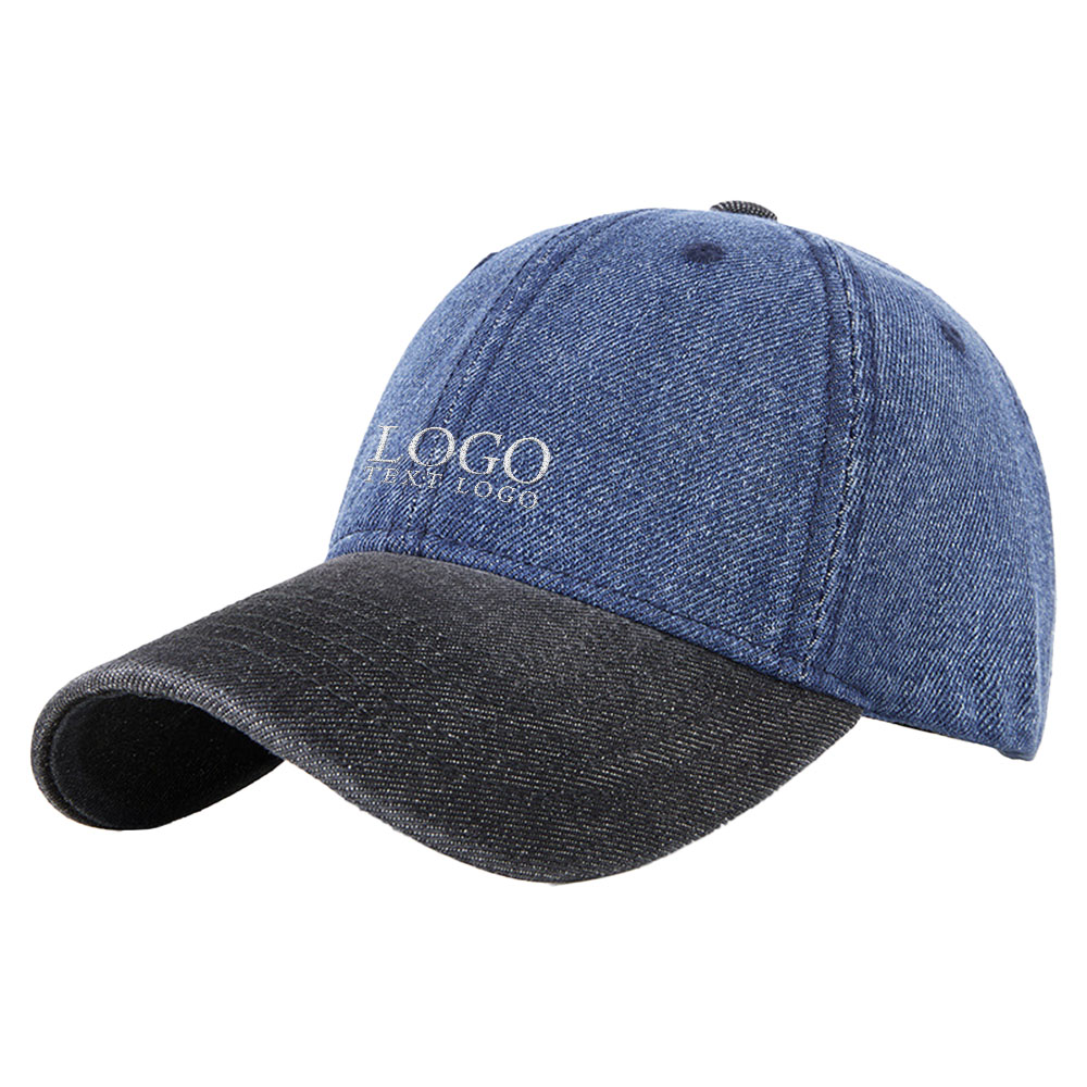 Distressed Vintage Baseball Hat Blue with Logo