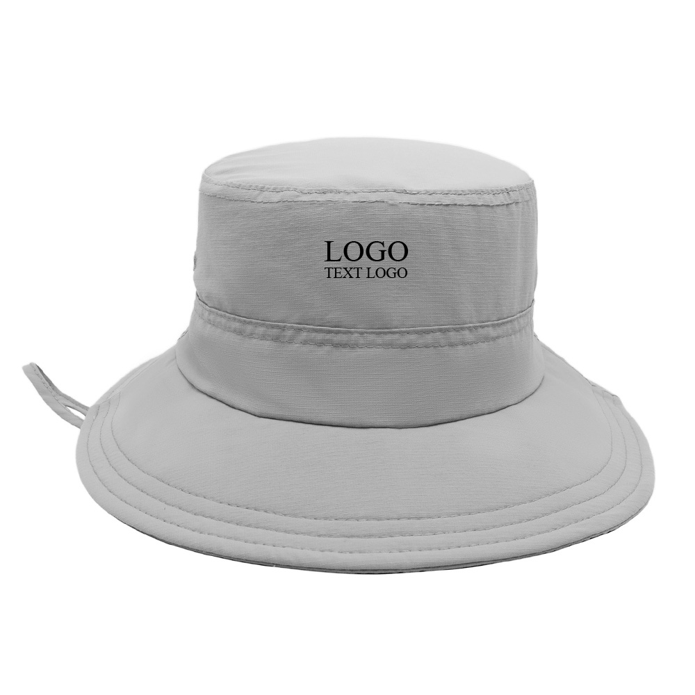 Foldable Breathable Water - repellent Custom Logo Bucket Hat Cement Gray with logo