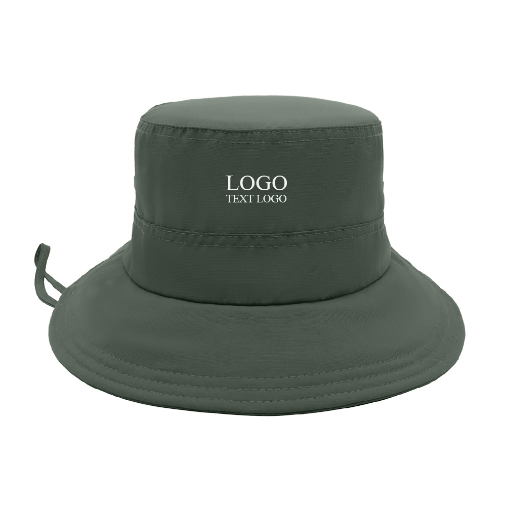 Foldable Breathable Water - repellent Custom Logo Bucket Hat Ivy Green with logo