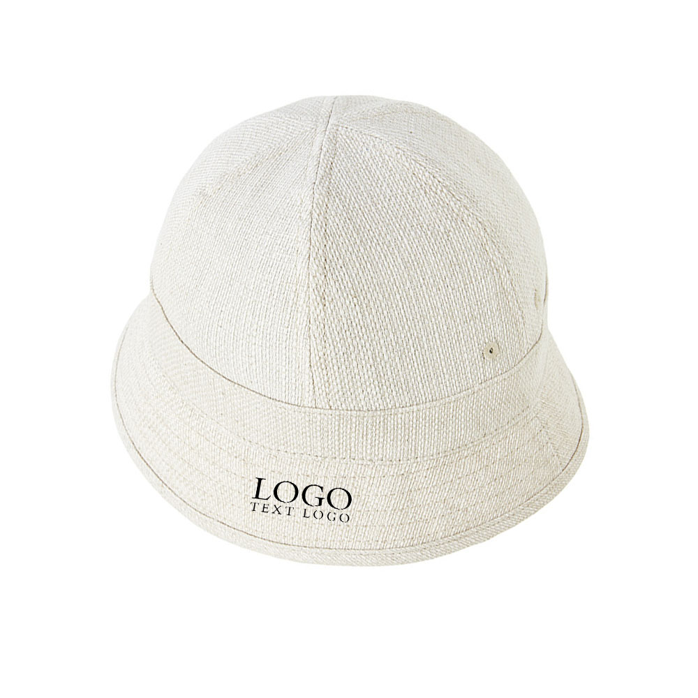 Korean Style Summer Bucket Hat Beige with Logo