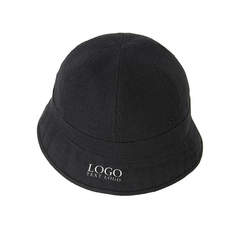 Korean Style Summer Bucket Hat Black with Logo
