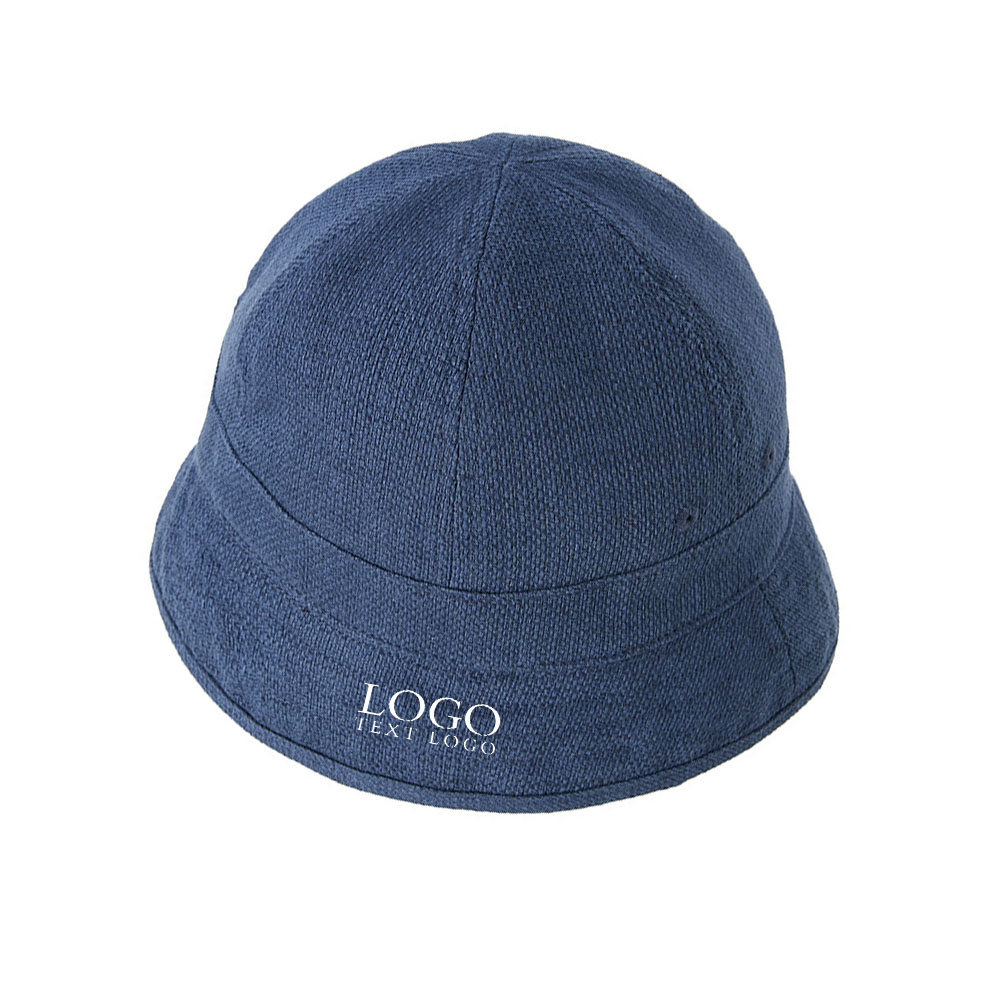 Korean Style Summer Bucket Hat Blue with Logo