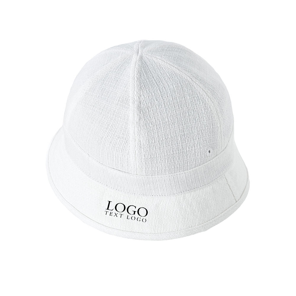 Korean Style Summer Bucket Hat White with Logo