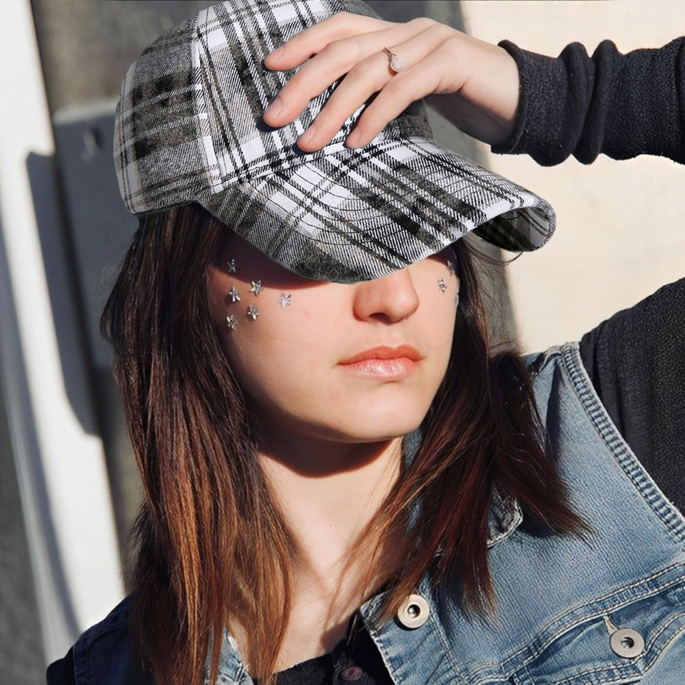 Personalized Hard-Top Plaid Vintage Baseball Hat
