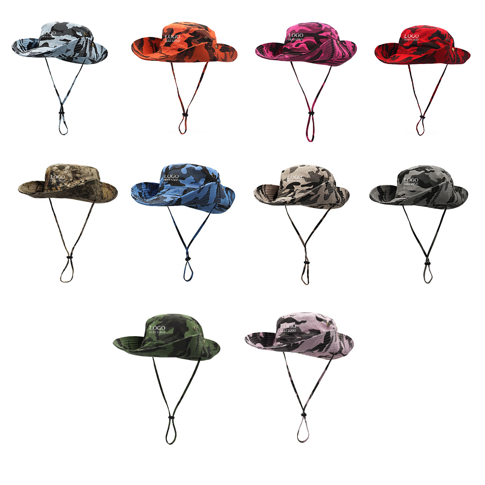 Tactical Camouflage Large Brim Sun Visor Custom Bucket Hats Combination Chart