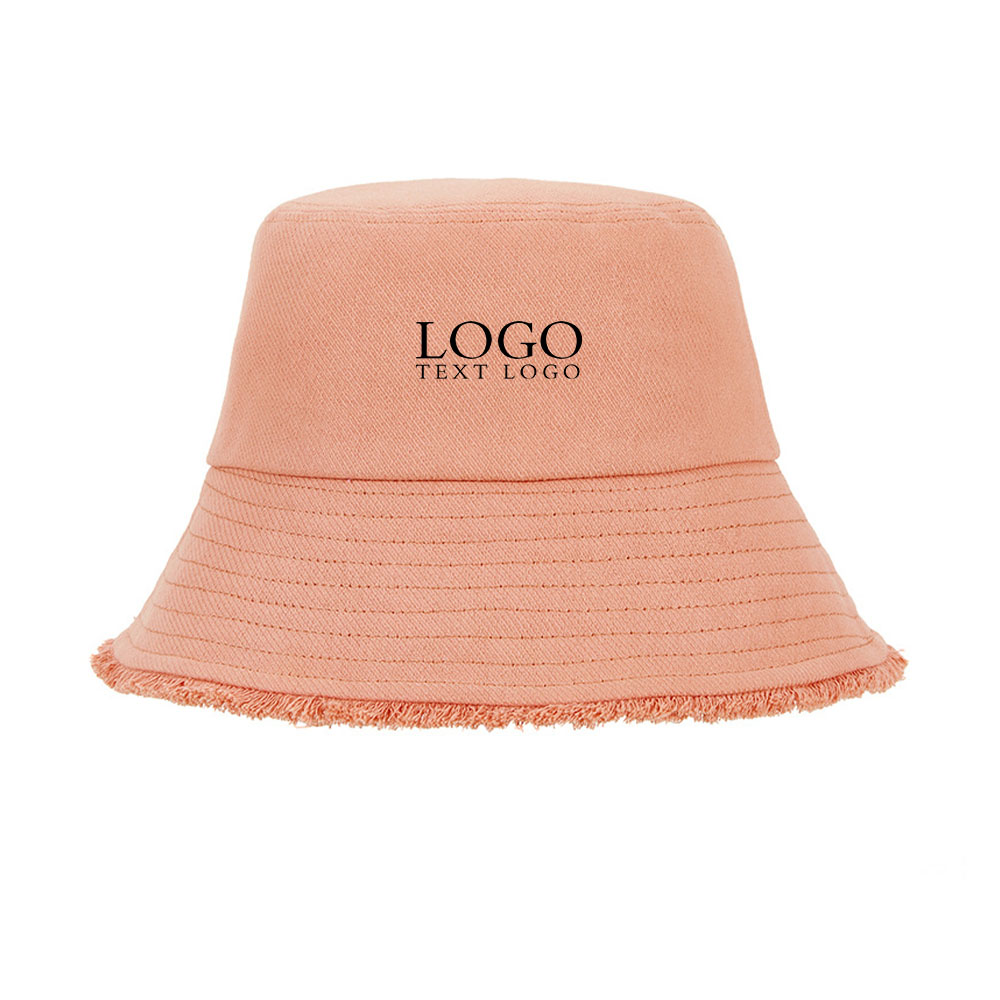Tassel Bucket Hat Pink with Logo