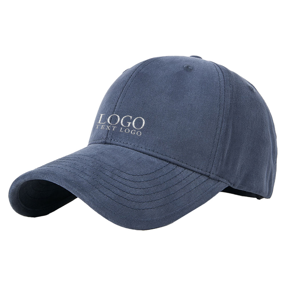 Windproof Baseball Hat Blue with Logo