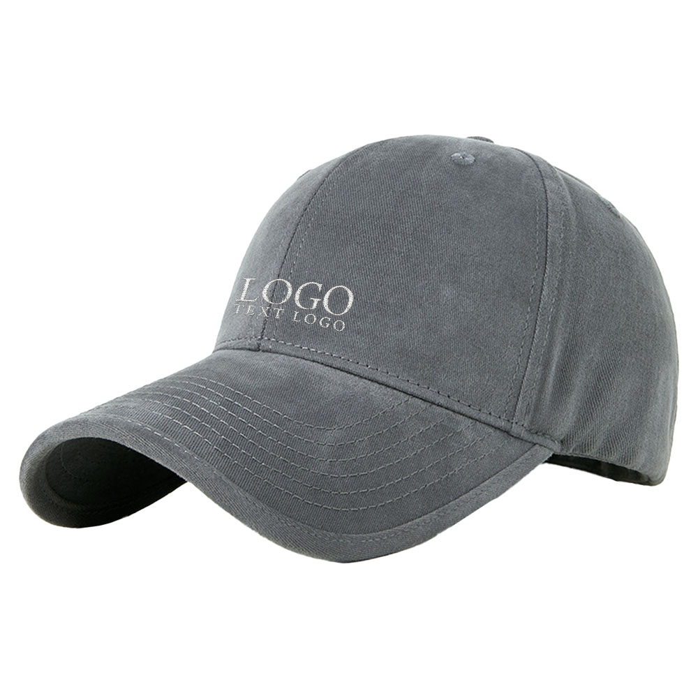 Windproof Baseball Hat Gray with Logo