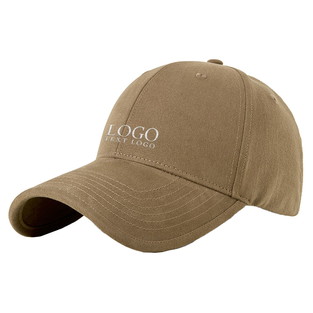 Windproof Baseball Hat Light Brown with Logo