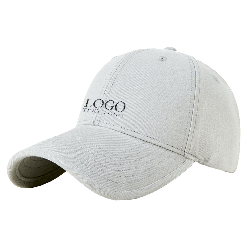 Windproof Baseball Hat Light Gray with Logo