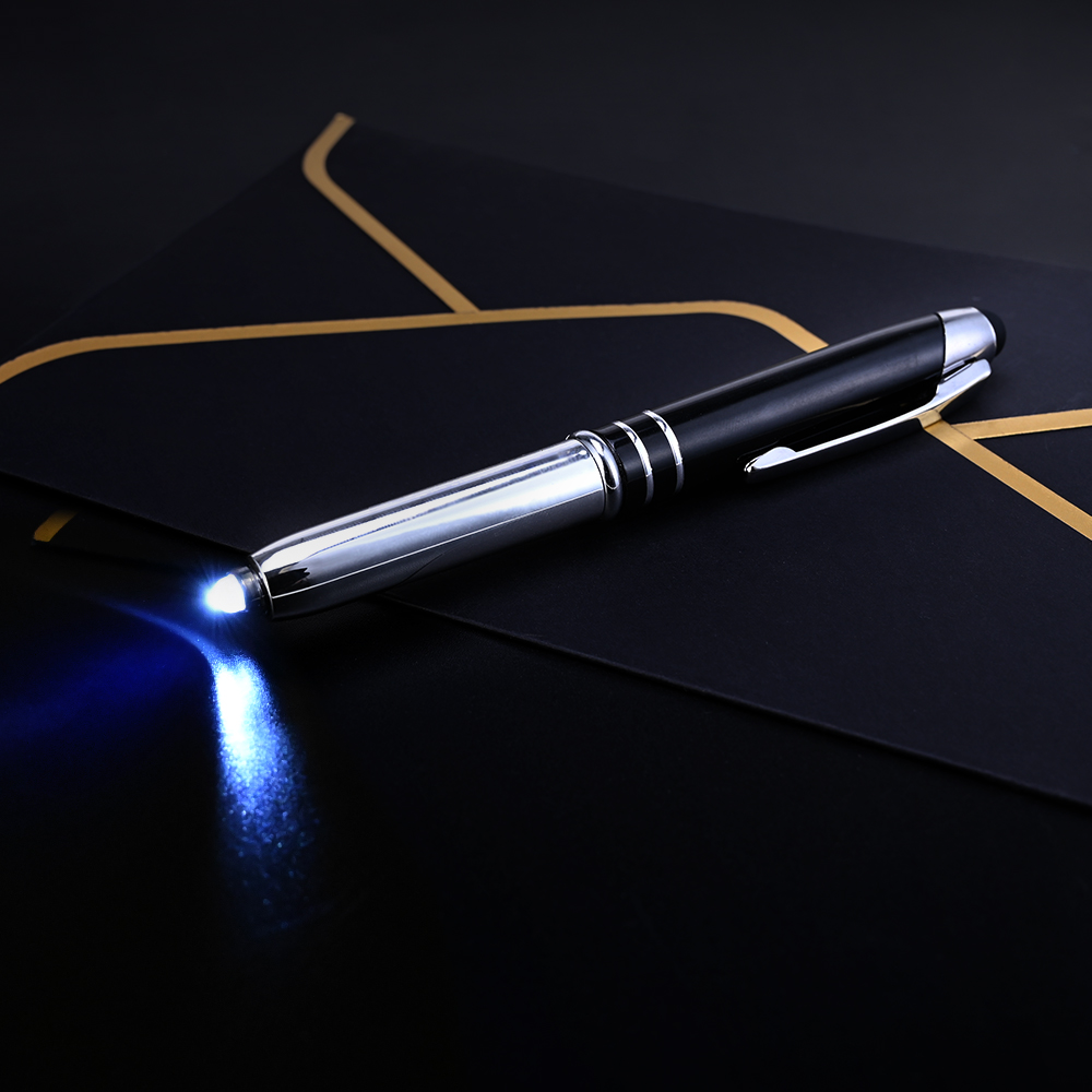 Ballpoint Stylus Pen with LED Flashlight