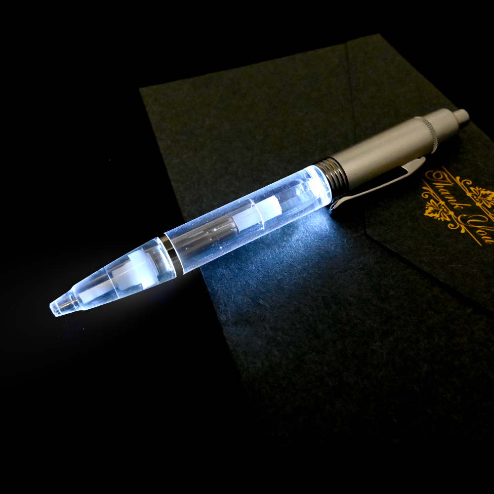 Clear Ballpoint Pen with Led Light