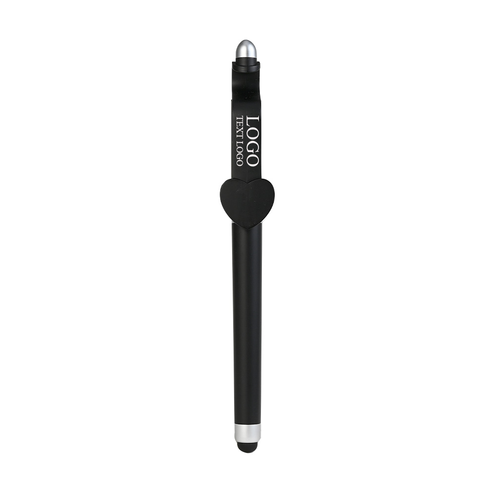 Custom Heart-Shaped Pen Clip Gel Pens Black with Logo