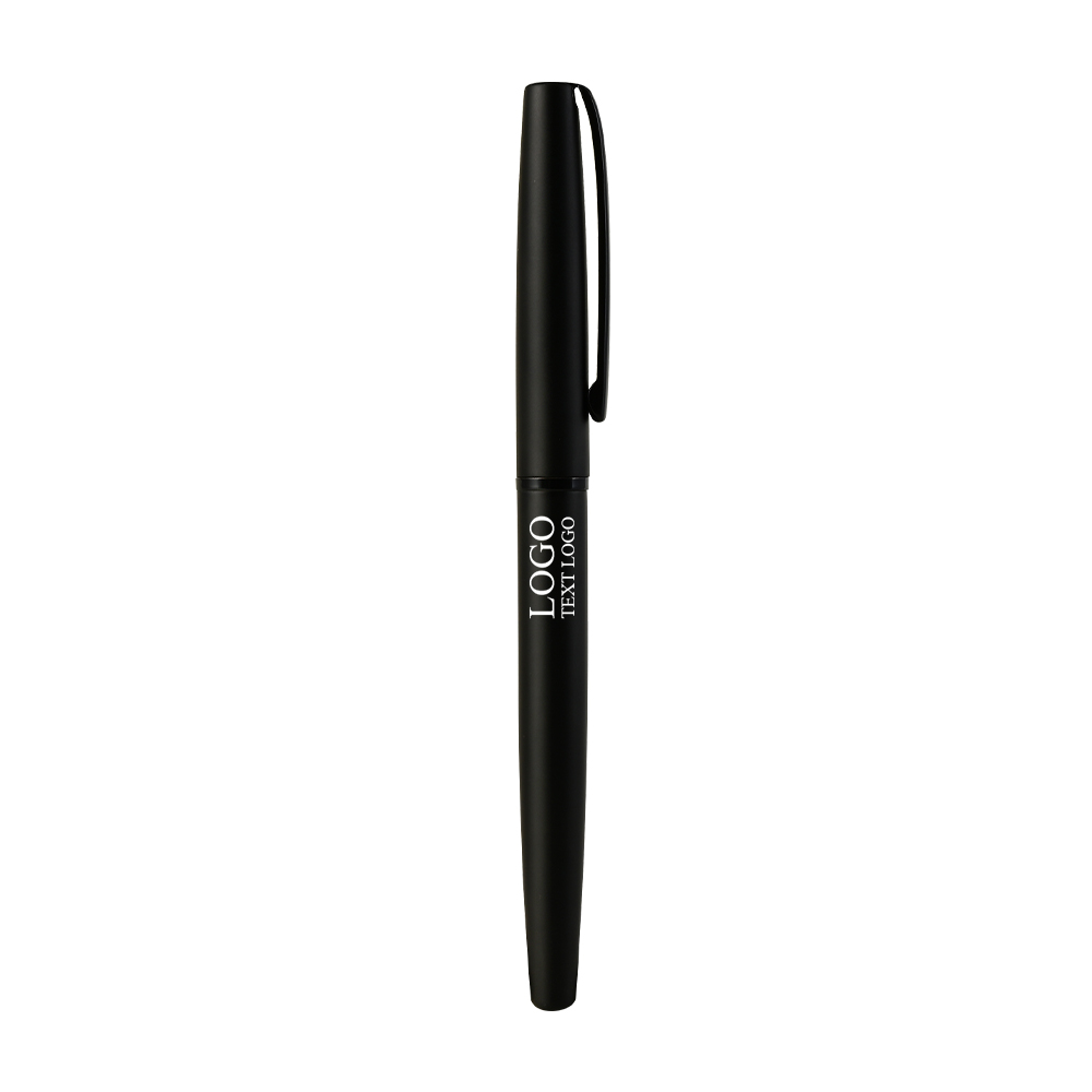 Custom Simple Business Style Metal Rollerball Pen black with logo