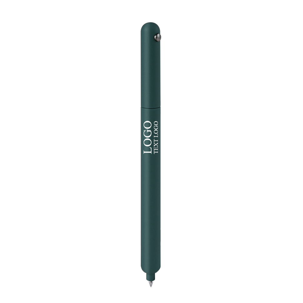 Novel Anti-roll Design Rotating Retractable Signature Pen -30% green with logo