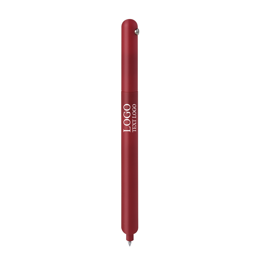 Novel Anti-roll Design Rotating Retractable Signature Pen -30% red with logo