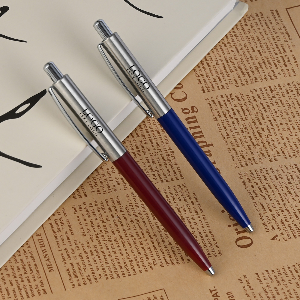 Personalized Premium Silver Metallic Glossy Click Pen- Save 30%