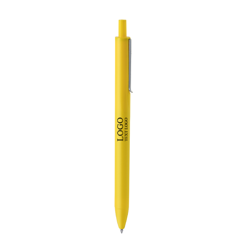 Special Offer Custom Colorful Plastic Click Pen yellow with logo