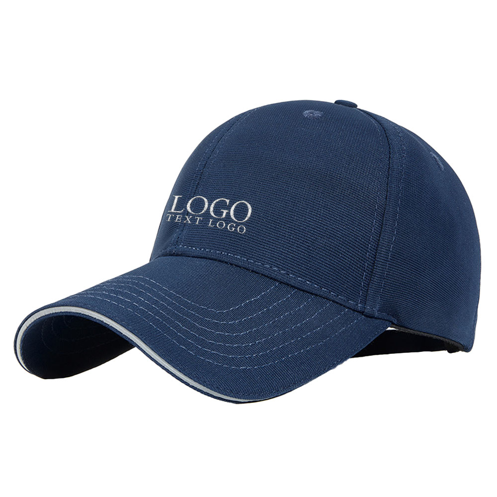 Stretch Fabric Vintage Baseball Hat Dark Blue with logo