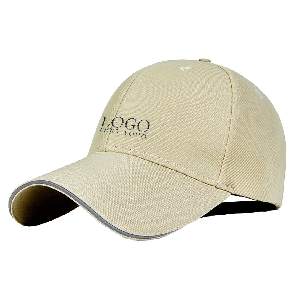 Stretch Fabric Vintage Baseball Hat Khaki with logo