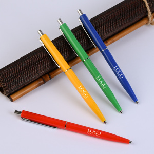 Colorful Glossy Metal Click Ballpoint Pen- Free Design