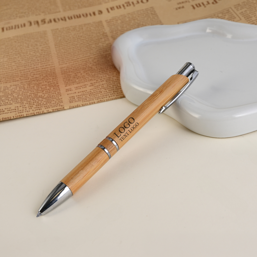 personalized Natural Style Bamboo Retractable Pen- 30% Off